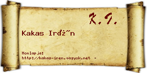 Kakas Irén névjegykártya