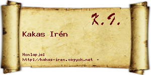Kakas Irén névjegykártya